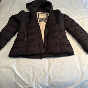 Abercrombie & Fitch Black Hooded Puffer Jacket